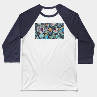 Magic beach pebbles: trippy retro edit of abstract nature photography Baseball T-Shirt